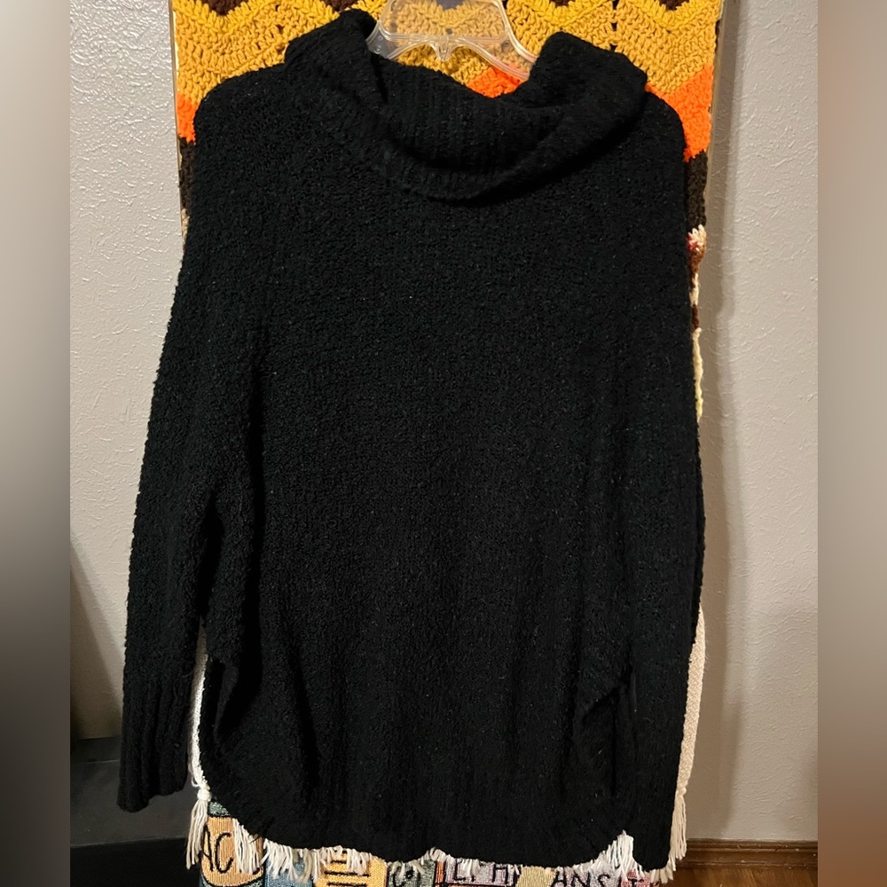 Black turtleneck sweater